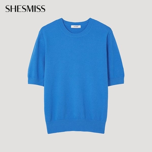 인동에프엔 쉬즈미스 라운드넥 하프 슬리브 니트_SSKPOP12600_BL