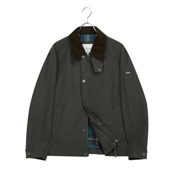 헤지스 남성 다크카키 코듀로이 배색 면혼방 헌팅자켓 HZJU6A206K3B