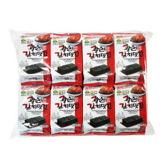 광천삼원식품 삼원맛김 김치맛 도시락김 4g (48개)
