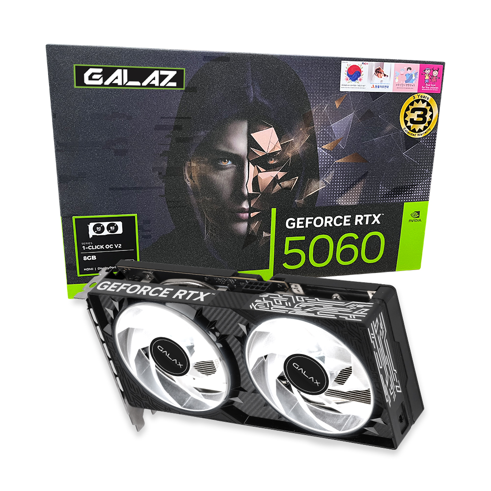 갤럭시 GALAZ 지포스 RTX 5060 BLACK OC V2 D7 8GB