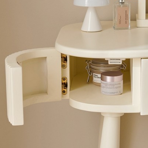 잉글랜더 첼로 크림화이트 원목 템바보드 콘솔 수납 화장대 1000 (거울미포함)_이미지