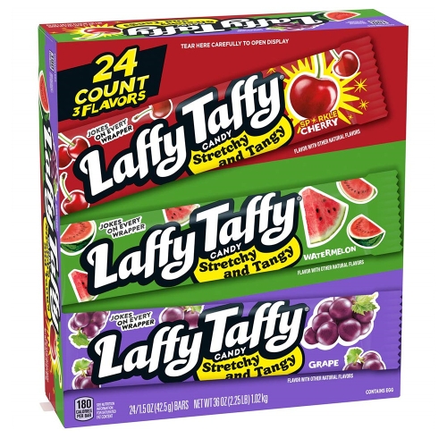 Laffy Taffy 스트레치 앤 탠지 버라이어티 팩 24개입 3가지 맛 Laffy Taffy Stretchy & Tang..