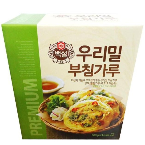 CJ제일제당 백설 우리밀 부침가루 500g (3개)