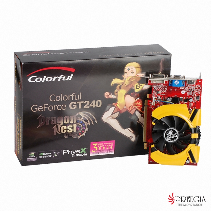 COLORFUL 지포스 GT240 Junior D3 256MB Born to Be 드래곤네스트
