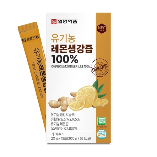 일양약품 유기농 레몬생강즙 100% 20g 15포 (1개)_이미지