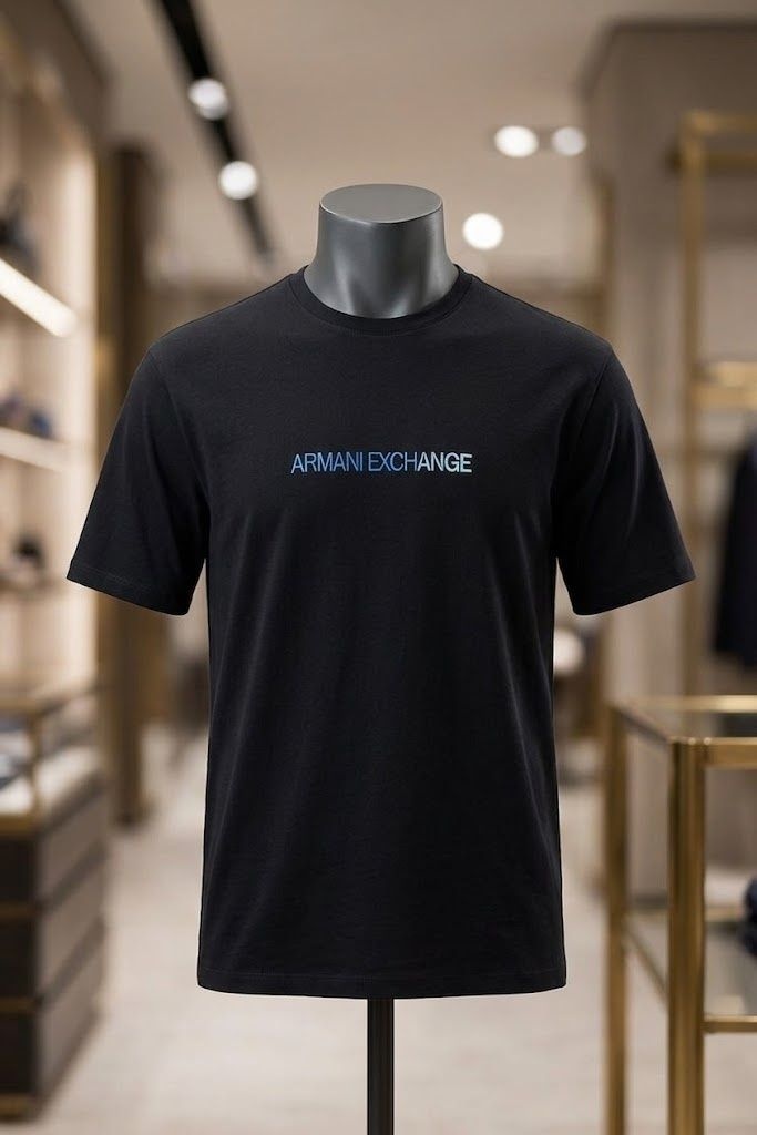 ARMANI EXCHANGE AX 남성 그라데이션 로고 자수 티셔츠A416130028다크네이비
