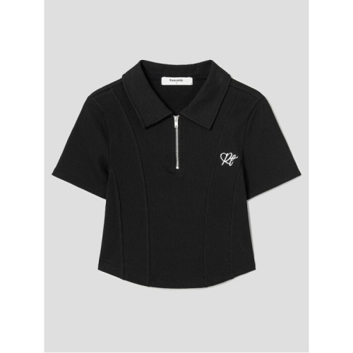  에잇세컨즈 여성 골지 반집업 반소매 티셔츠_324842LY15