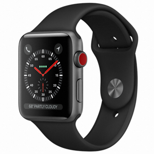APPLE 워치 시리즈3 42mm Cellular 스페이스 그레이 알루미늄 (블랙 스포츠밴드)_이미지