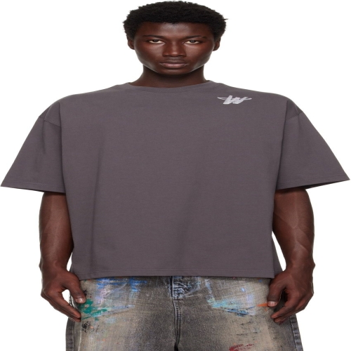 웰던 WE11 DONE 그레이 WD 로고 티셔츠 WD-TP6-20-073-U-CH