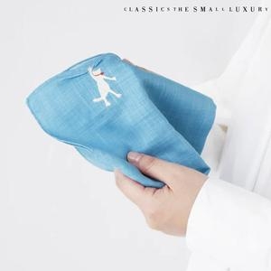 THE MAKERS LAB 클래식더스몰럭셔리 고양이 핸드메이드 손수건 블루 HC-2DWE501BU