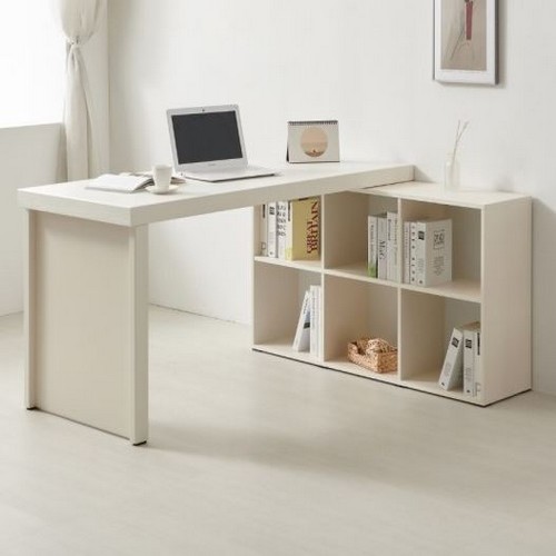 동서가구 벨포네 ㄱ자 책상책장세트