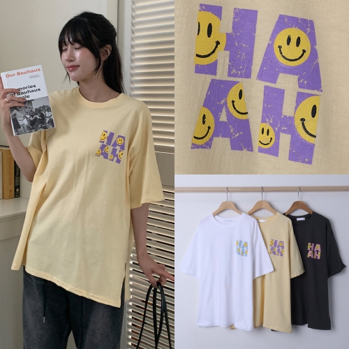 위쉬몰 BU 하하하빈티지나염반팔티 S169H405 빅
