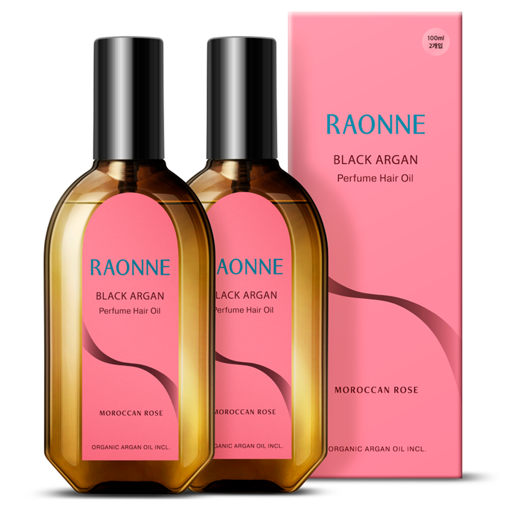 라온느 블랙 아르간 퍼퓸 헤어오일 모로칸 로즈 100ml (2개)_이미지