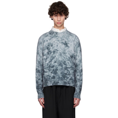 아크네 스튜디오 그레이 애시드 프린트 스웨터 B60329J83 Black/white