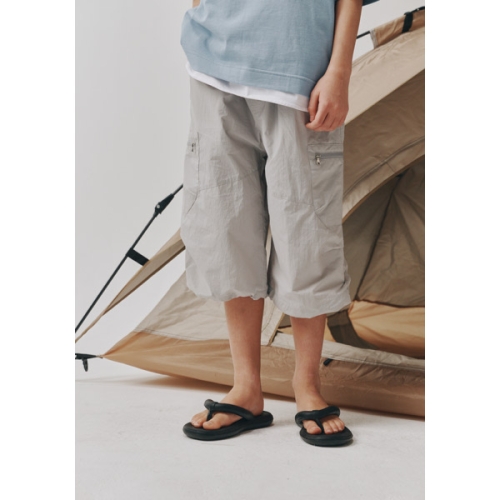 블루테일 HU AZB1PT06GG 통고무줄 라이트그레이 7부 화섬 팬츠_이미지