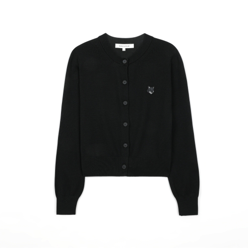 메종키츠네 여성 볼드 폭스헤드 레귤러 울 가디건 MW00508KT1036 (P199, 블랙)