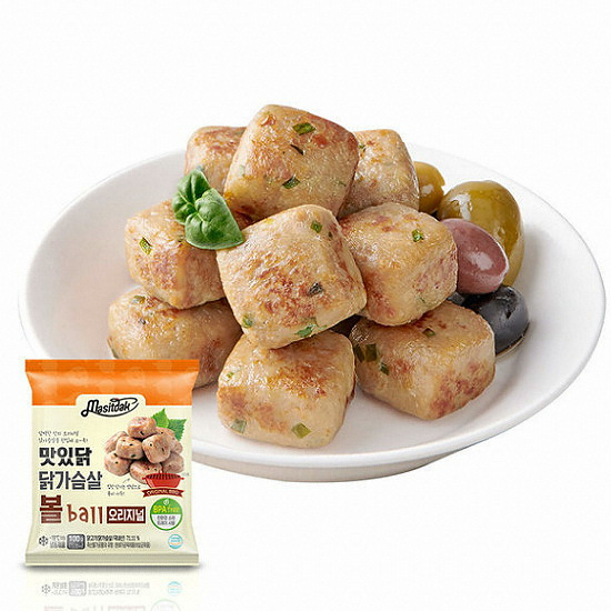 푸드나무 맛있닭 닭가슴살 볼 오리지널 100g (10개)_이미지