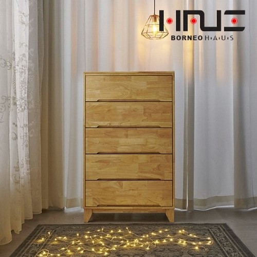 BIF보루네오 윈트 메릴린 원목 5단 서랍장 (80cm)