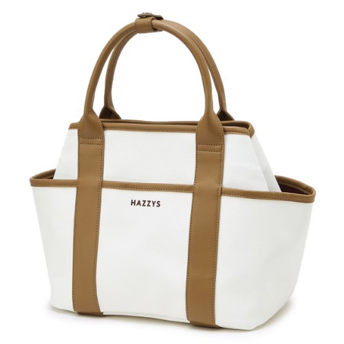 헤지스골프 컬러배색 가죽 토트백 HWBA5E103IV_이미지