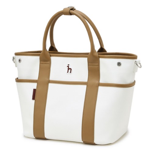 헤지스골프 컬러배색 가죽 토트백 HWBA5E103IV_이미지