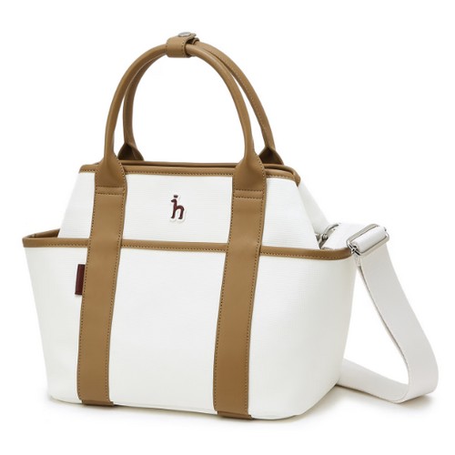 LF 헤지스골프 컬러배색 가죽 토트백 HWBA5E103IV