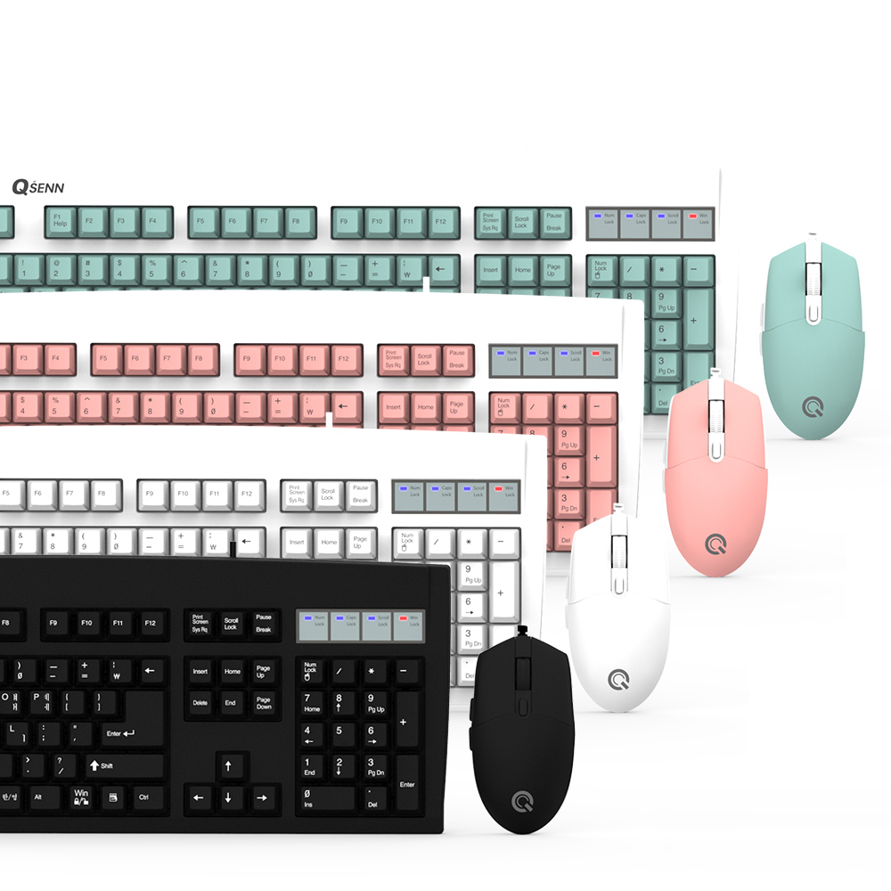 QSENN KM3500 Plus 키보드 마우스 세트 (민트)