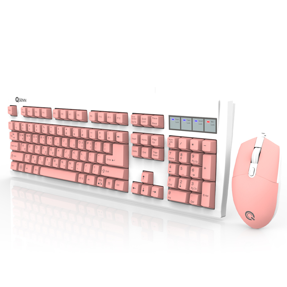 QSENN KM3500 Plus 키보드 마우스 세트 (민트)_이미지