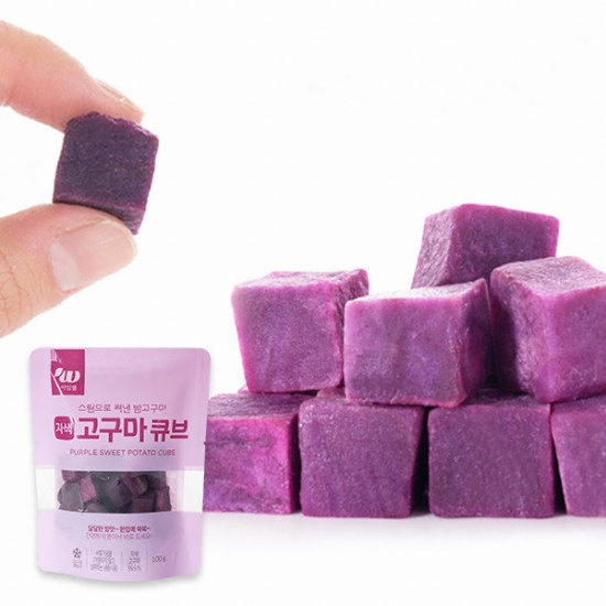 와이즈유엑스글로벌 아임웰 스팀으로 쪄낸 밤고구마 자색 고구마큐브 100g (20개)