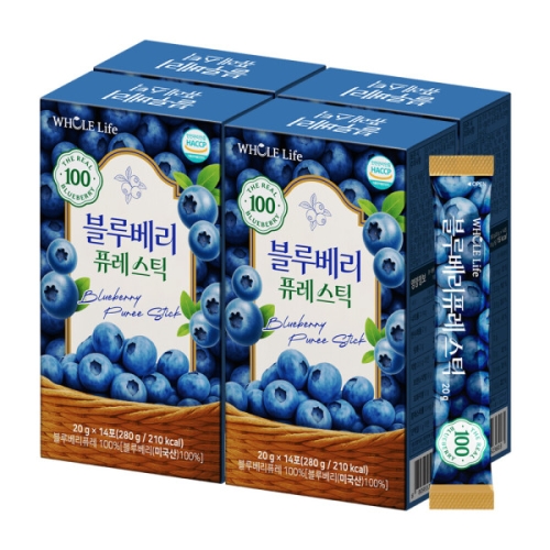 홀라이프 블루베리퓨레 스틱 20g 14포 (4개)_이미지