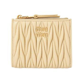 미우미우 마테라쎄 숏 월렛 옐로우 5ML024-AFPP-F0K57