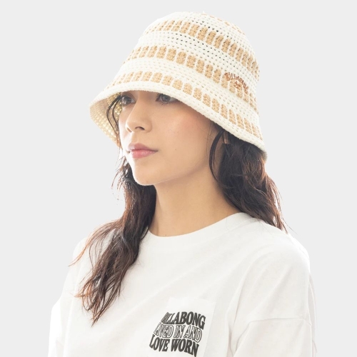 빌라봉 여성 크로셰 스트라이프 햇 WF13HT119WCP_이미지