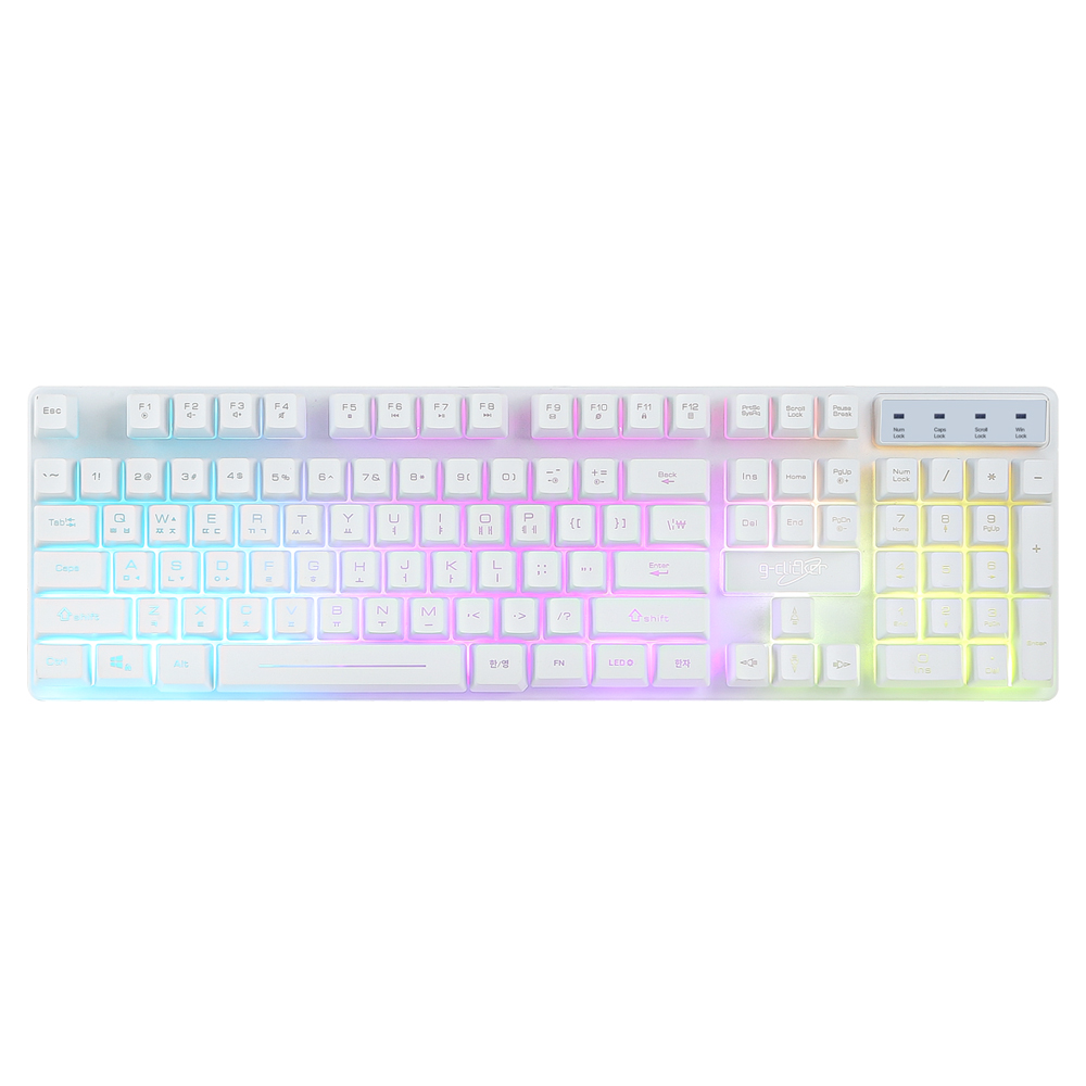 지클릭커 슈퍼히어로 G3 Plus 레인보우 LED 게이밍 104 (화이트)_이미지