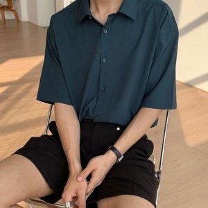 세븐제이스 남자 여름 오버핏 쿨 아이스 반팔 카라 셔츠 12027027