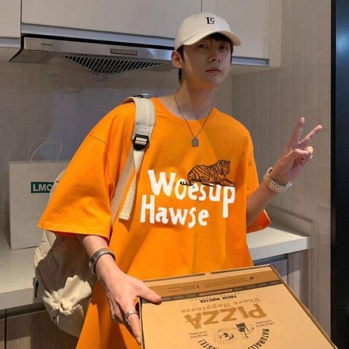 호랑이 여름 반팔티 1P 캐주얼 오버핏 티셔츠 WE36906