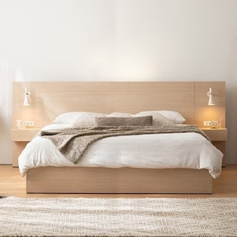 스칸디아 스테이 호텔 수납 LED<b>침대</b> LK+협탁2개