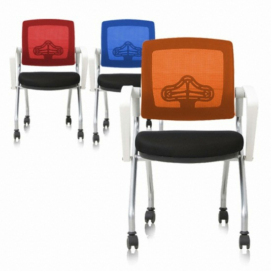 탑체어 CM화이트메쉬 접이식 사무용 의자_이미지