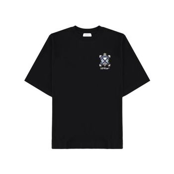 오프화이트 콘 로고 블랙 티셔츠 154280655