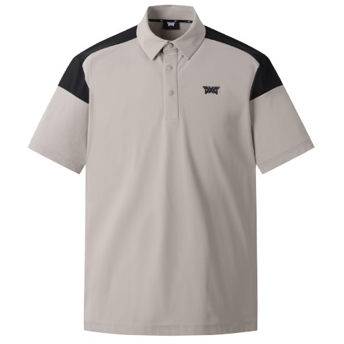 PXG 컬러 블록 타공 카라 숏 슬리브 티셔츠 PJMPM223605이미지입니다. 누르면 해당 게시물로 새창이동합니다.