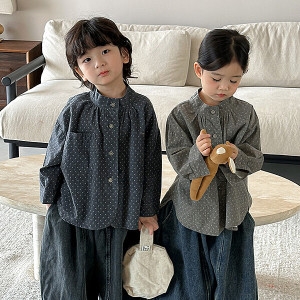 베이비맥스 MARIO 라일 도트 헨리넥 블라우스 R15397