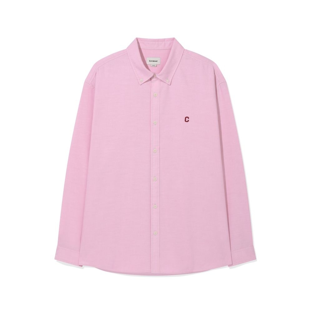 커버낫 남녀공용 쿨맥스 C 로고 옥스포드 셔츠 핑크 CO2601SH01PI_이미지