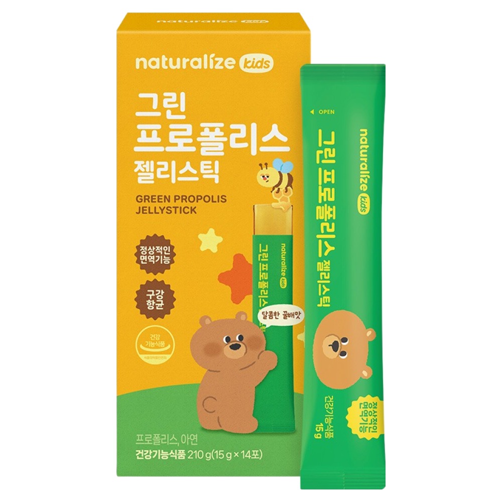 네추럴라이즈 키즈 그린 프로폴리스 젤리스틱 15g 14포