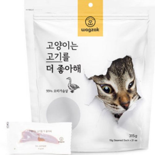 테일즈 와그작 고양이는 고기를 더 좋아해 오리가슴살 315g (15g x 21p) (1개)_이미지