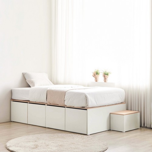 동서가구 엘르 평상형 멀티 수납 계단 벙커침대 SS (독립스프링)_이미지