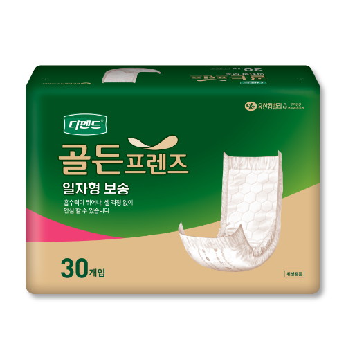 디펜드 골든프렌즈 일자형 보송 30개 (4팩(120개))_이미지