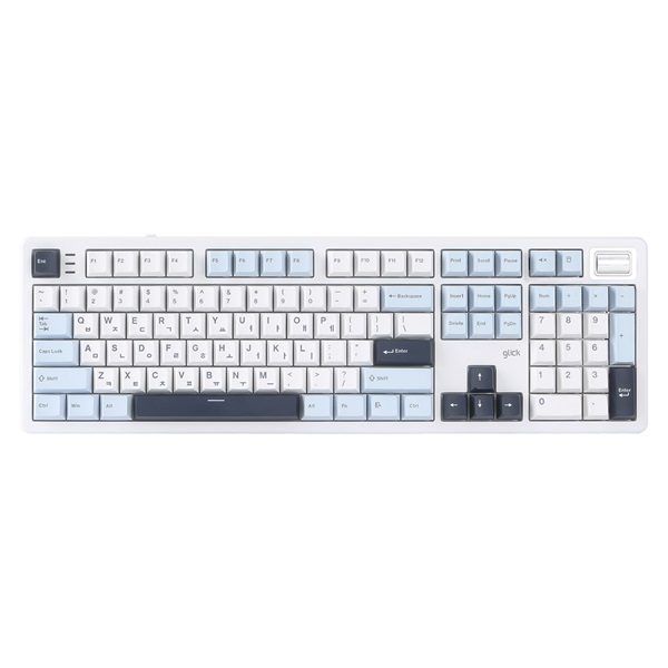 지클릭커 WK107 1K 무선 기계식 화이트 마린 (용암빨강축, 45g)_이미지