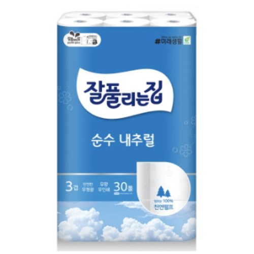 잘풀리는집 순수 내추럴 30m (30롤) (2팩)_이미지
