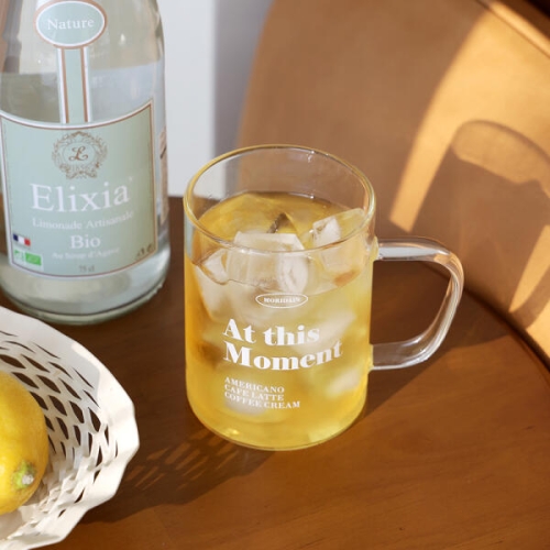 레터링 내열유리 머그 컵 450ml