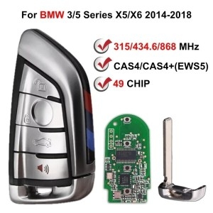 BMW 호환 3 5/7 시리즈 2014-2018 용 원격 자동차 키 되지 않은 삽입 스마트 카드 CAS4/FEM 시스템 키리스