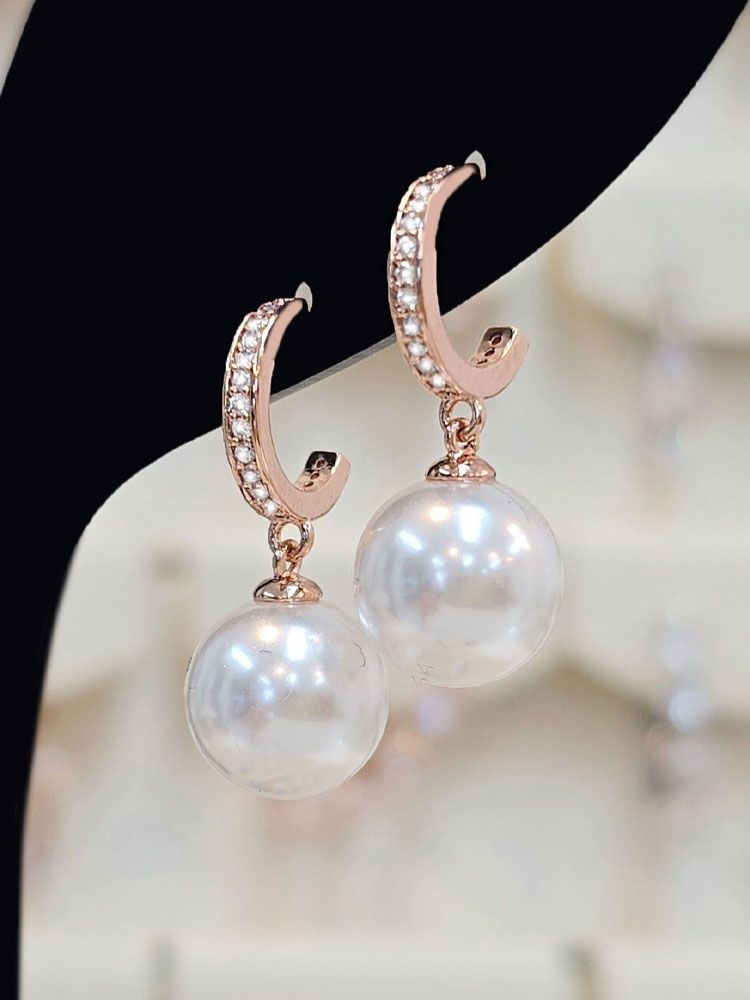 볼라레 링타입 10mm진주 은침드롭귀걸이 2color SSS1731_이미지