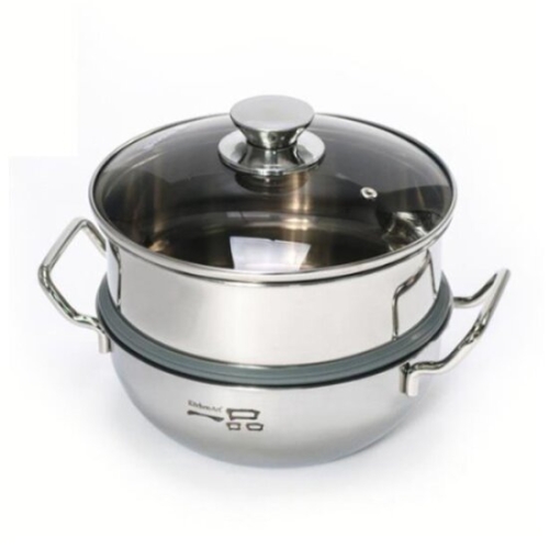 키친아트 일품 통3중 2단 찜냄비 (24cm)_이미지